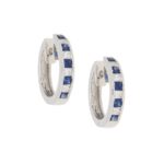 Sapphire and Diamond Hoop Earrings