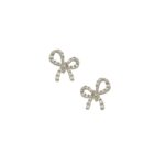 Diamond Bow Stud Earrings