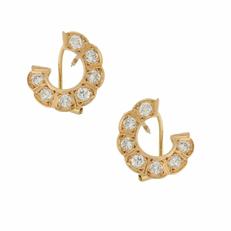 Diamond circle earrings in 18k gold