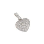 18ct gold pave diamond set heart pendant