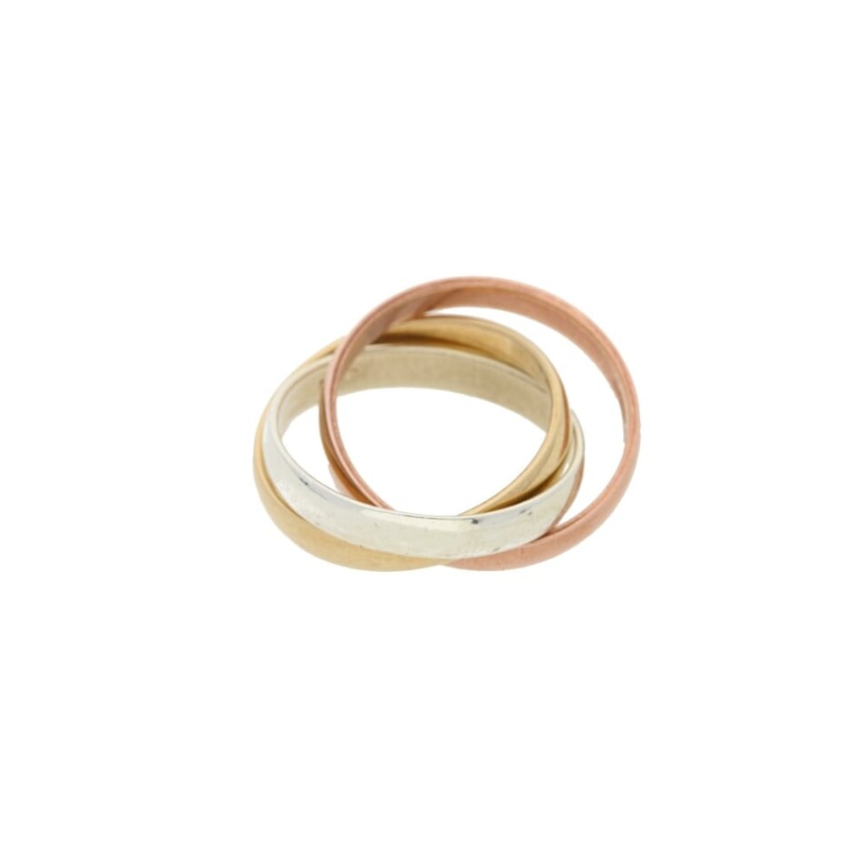Vintage 9ct Russian tri colour wedding band