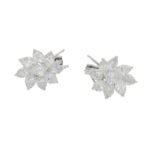 Floral marquise diamond large spray earrings