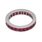 Platinum channel set ruby ring