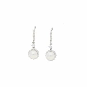 Pearl and Diamond cluster earrings