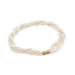 7 row freshwater pearl twist necklace