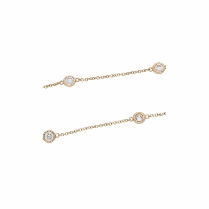 18ct rose gold diamond set chain