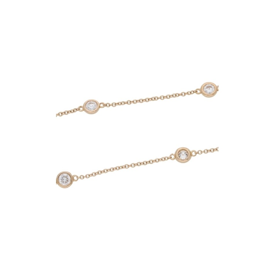 18ct rose gold diamond set chain