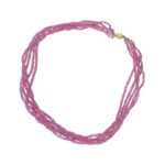 Pink sapphire briolette bead torsade necklace