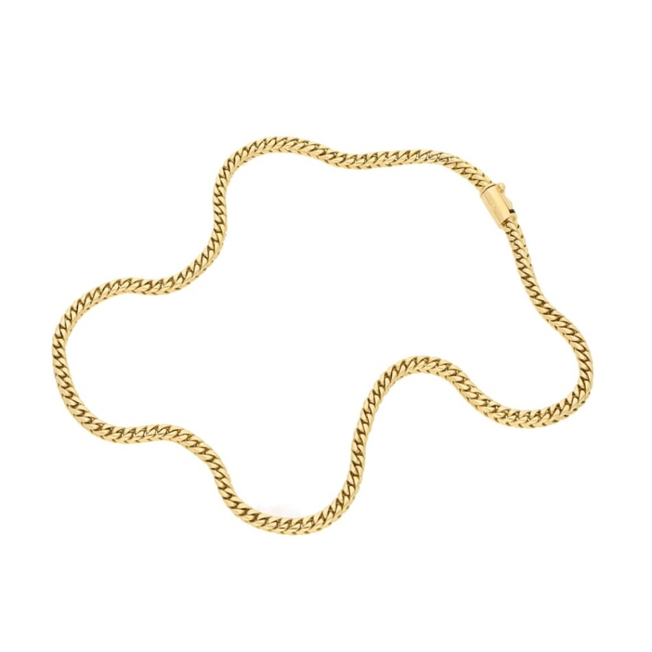 Vintage Chunky Chain Necklace in 18k Yellow Gold