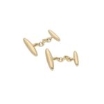 9k plain gold chain link cufflinks