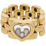 Chopard 18ct yellow gold happy diamond heart link ring