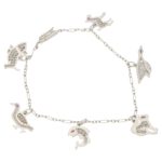 1950s Diamond and Ruby Animal Charm Bracelet Set in Platinum