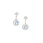 Aquamarine Diamond Cluster Drop Earrings