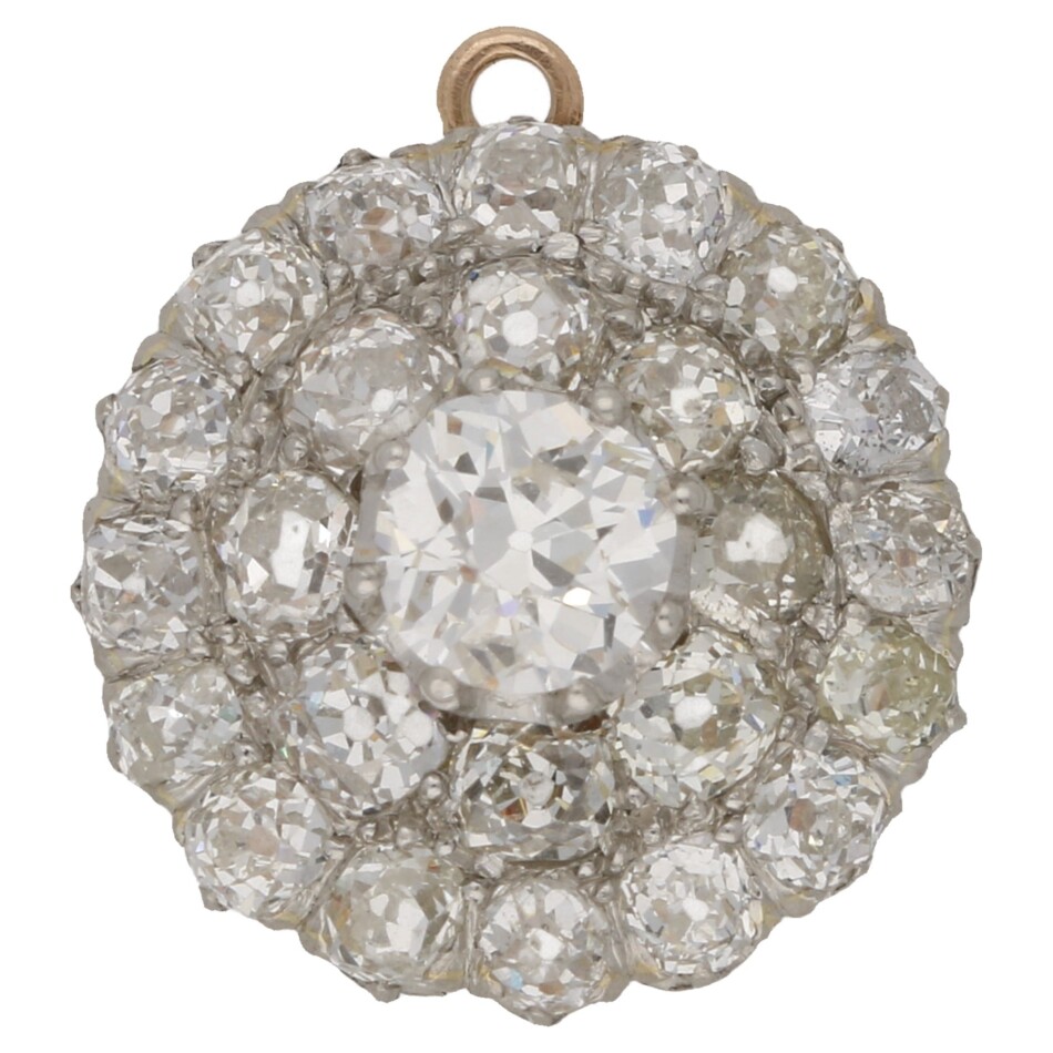 Victorian diamond bangle with removable central pendant