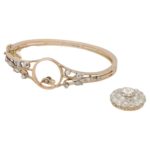 Victorian diamond bangle with removable central pendant