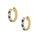 18ct gold sapphire diamond hoop earrings