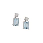 18ct gold aquamarine diamond drop earrings