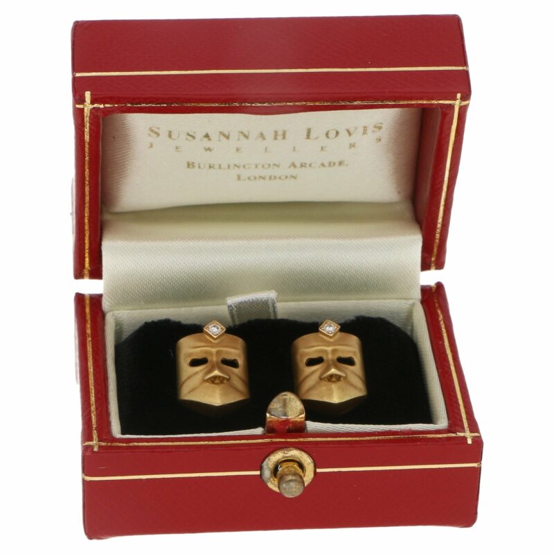 Diamond Masque Stud Earrings in 18 Carat Gold