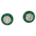 Diamond Emerald Stud Earrings