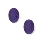 Men's purple enamel sterling silver hammered cufflinks