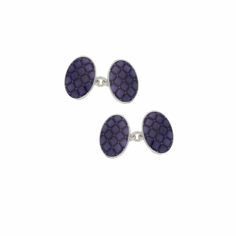 Gorgeous Purple Enamel Cushion Cufflinks