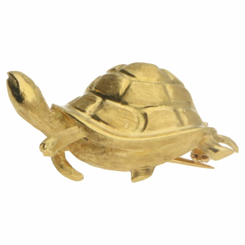 Vintage gold turtle brooch