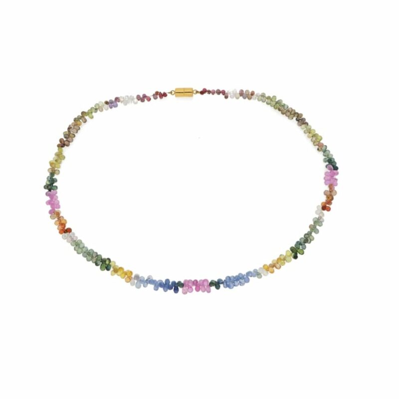 Multi gem briolette necklace