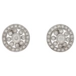 18ct white gold diamond set cluster ear studs