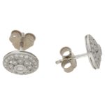 18ct white gold diamond set cluster ear studs