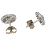 18ct white gold diamond set cluster ear studs