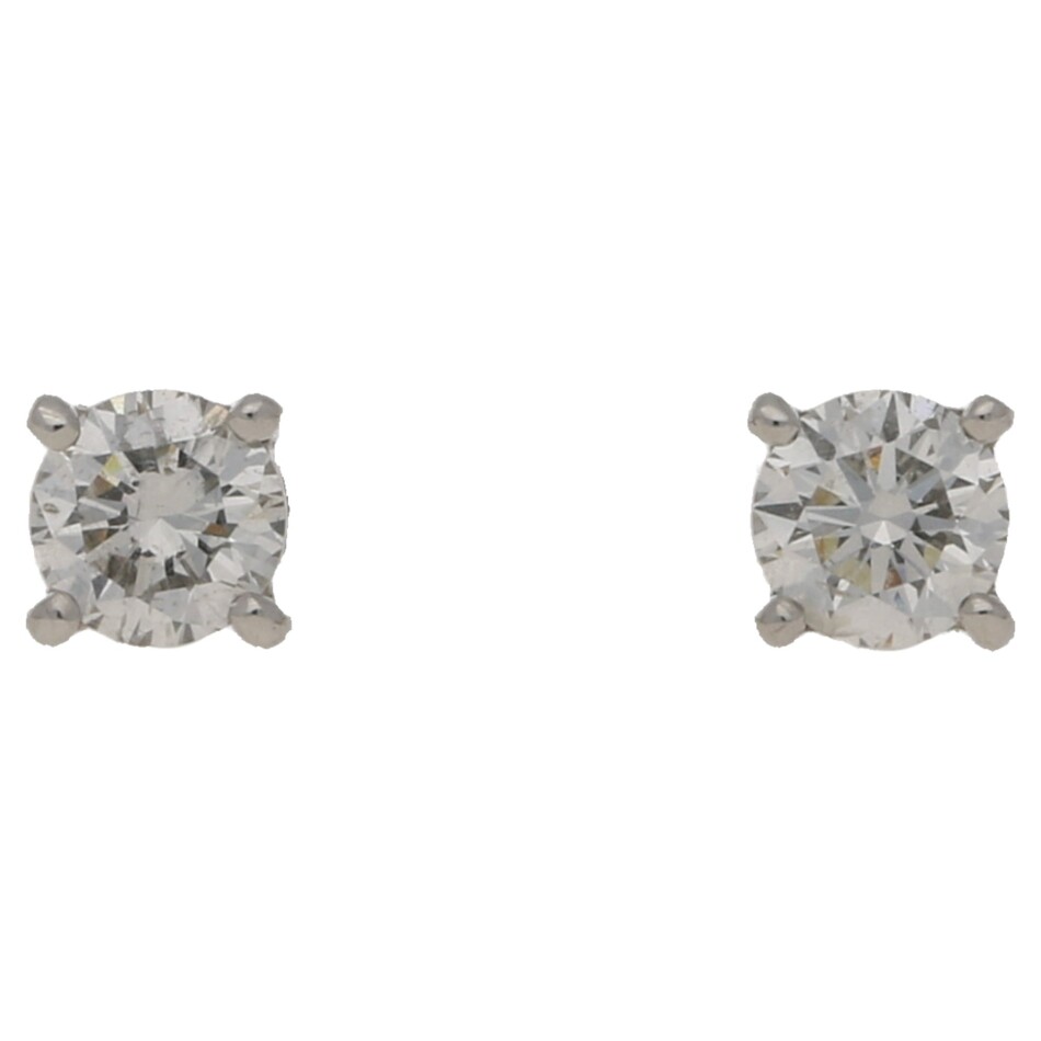 Solitaire diamond earrings 0.40 carats