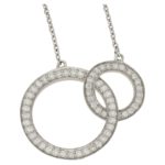 18ct gold diamond double linked circle necklace