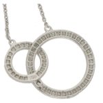 18ct gold diamond double linked circle necklace