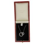 18ct gold diamond double linked circle necklace