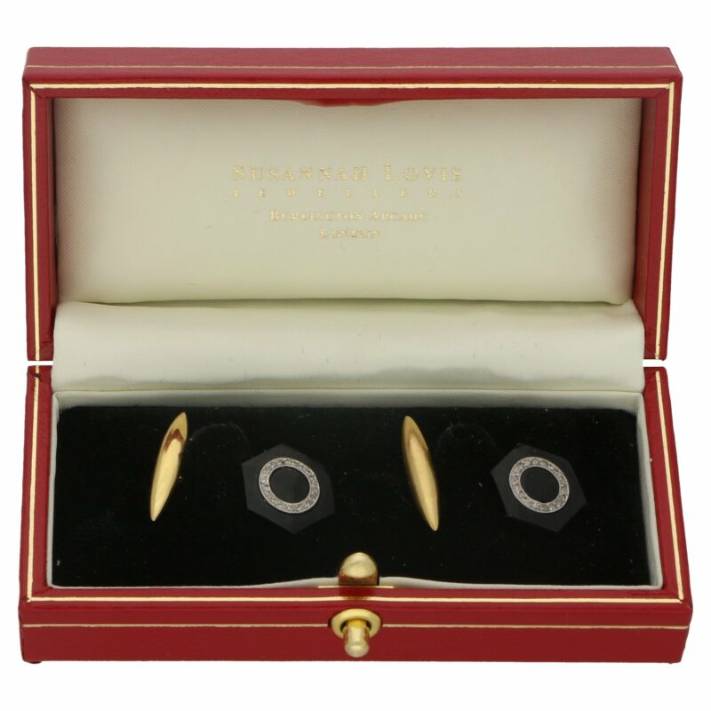 1920's French Onyx and diamond cufflinks