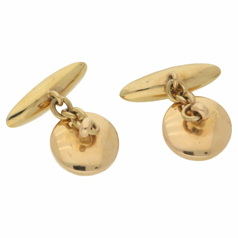 15k gold mother of pearl chain link cufflinks