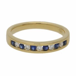 18ct gold sapphire diamond half eternity ring