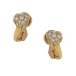 18ct gold diamond heart clip on earrings