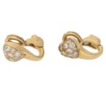 18ct gold diamond heart clip on earrings