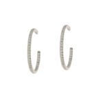 18k gold large diamond hoop earrings