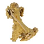 Gold Sitting Poodle Brooch