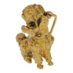 Gold Sitting Poodle Brooch