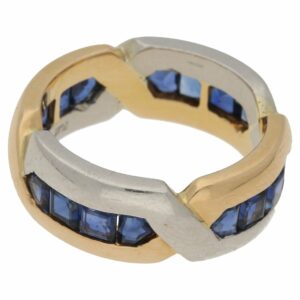 Oscar Heyman yellow gold and platinum sapphire ring