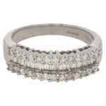 Baguette and round brilliant cut diamond ring