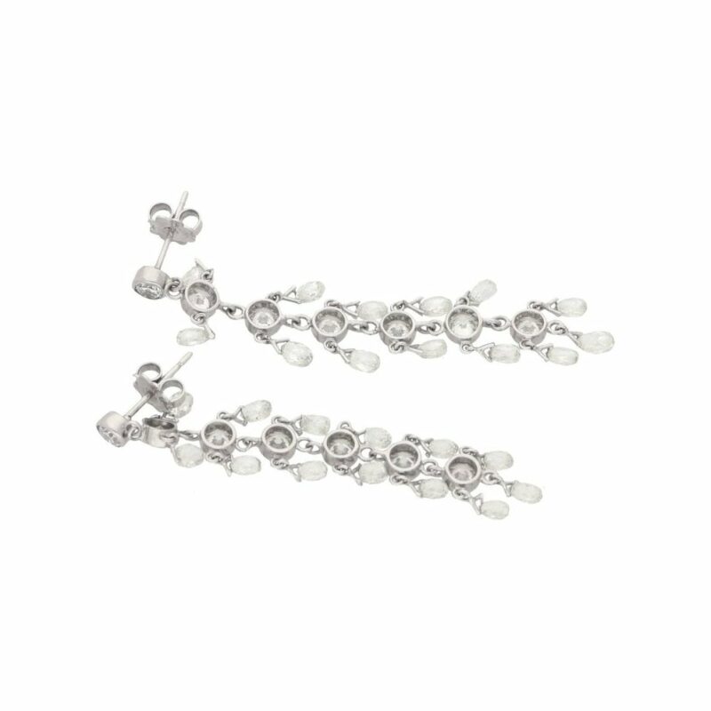 12.7ct Diamond waterfall earrings