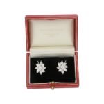 Floral marquise diamond large spray earrings