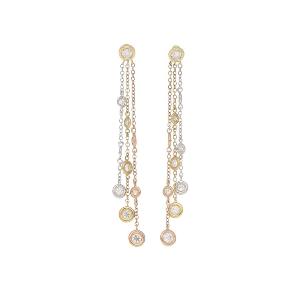 Diamond set drop earrings