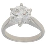 GIA Certified 3.02ct Round Brilliant Cut Diamond Ring