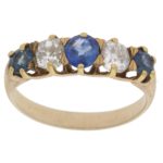 Victorian sapphire and diamond ring, circa 1890