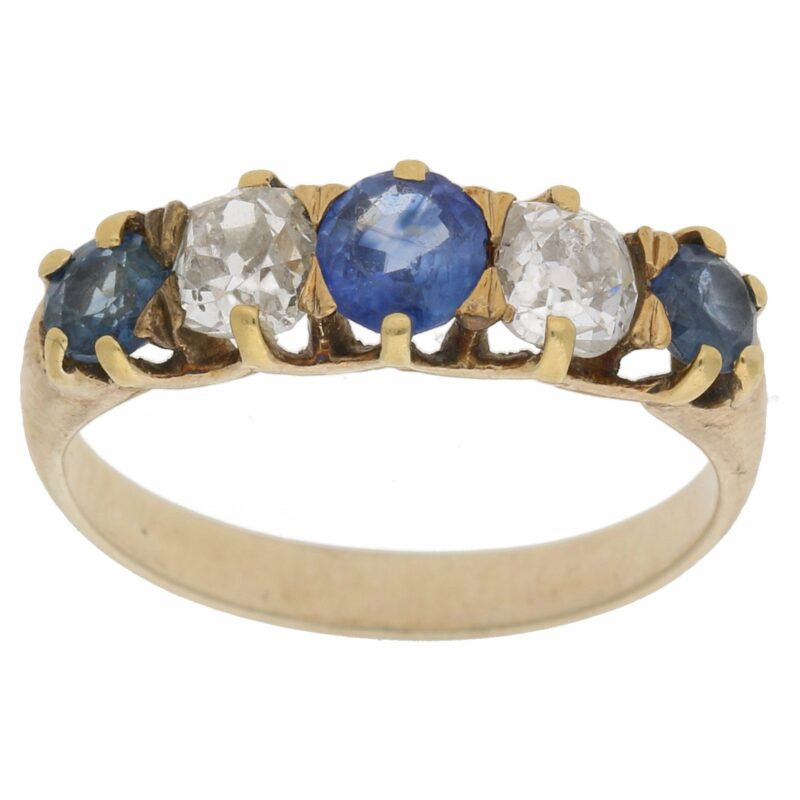 Victorian sapphire and diamond ring, circa 1890